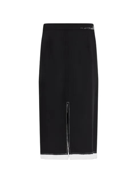 split logo-embroidered midi skirt by MARNI