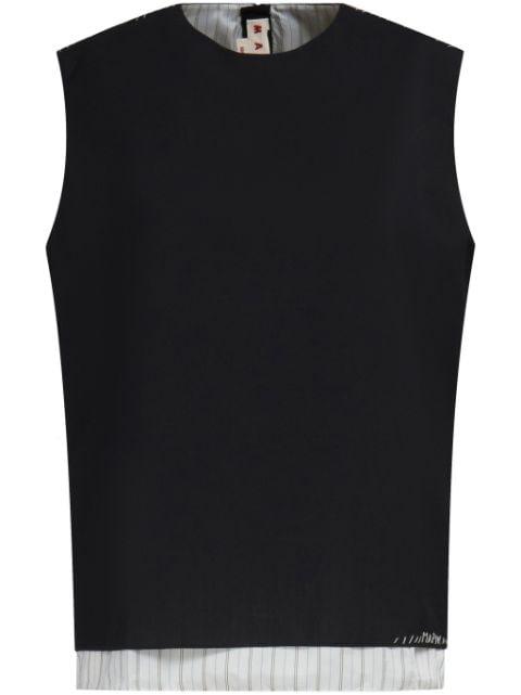 stripe-detail layered blouse by MARNI