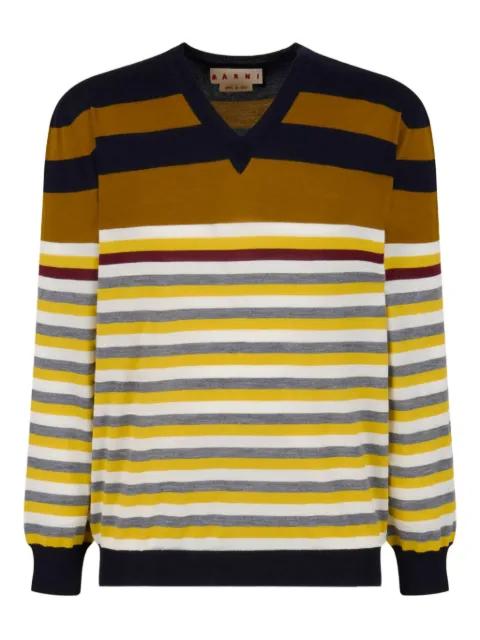 striped V-neck sweater by MARNI