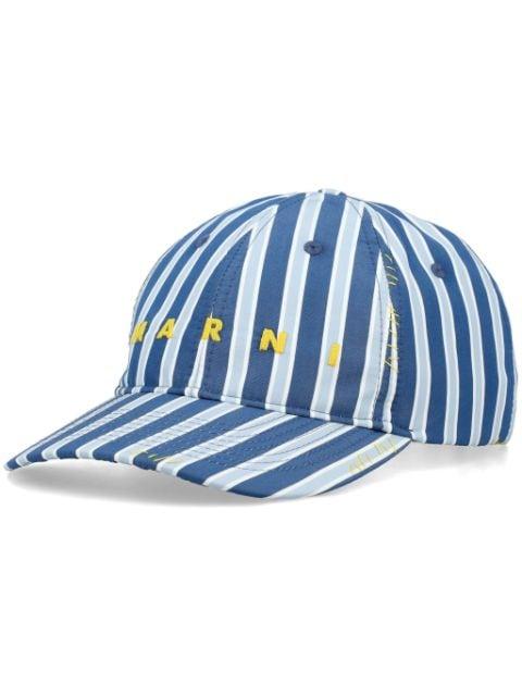striped cotton baseball cap by MARNI