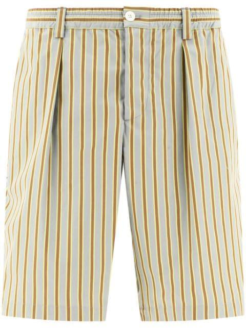 striped cotton bermuda shorts by MARNI