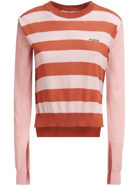 striped cotton jumper by MARNI