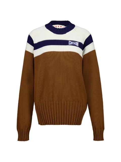 striped cotton sweater by MARNI
