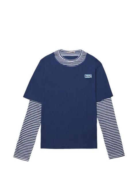 striped layered T-shirt by MARNI