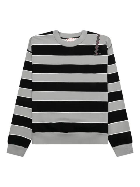 striped logo sweatshirt by MARNI