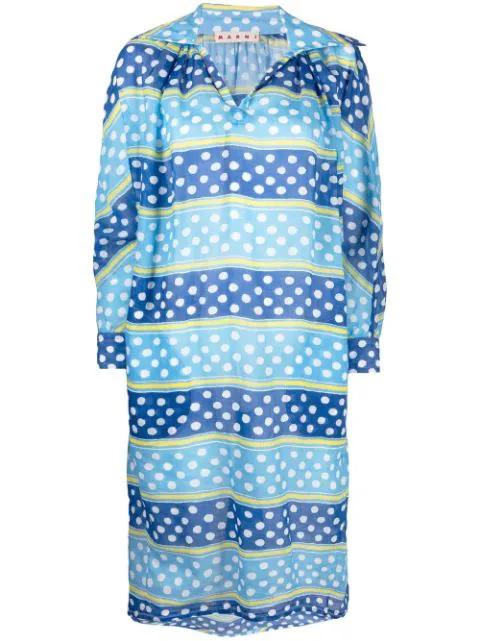 striped polka dot dress by MARNI