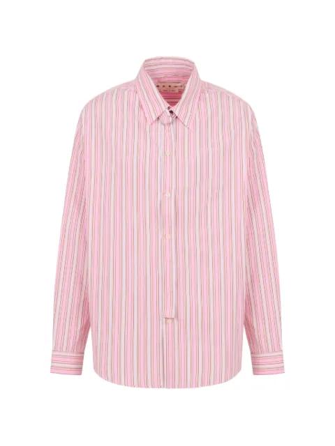 striped poplin shirt with neck strap by MARNI