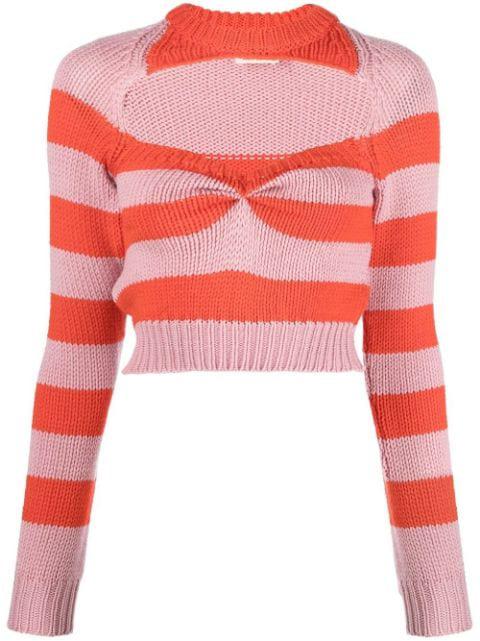 striped virgin wool jumper by MARNI