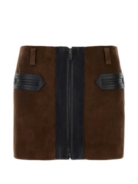 suede panelled mini skirt by MARNI