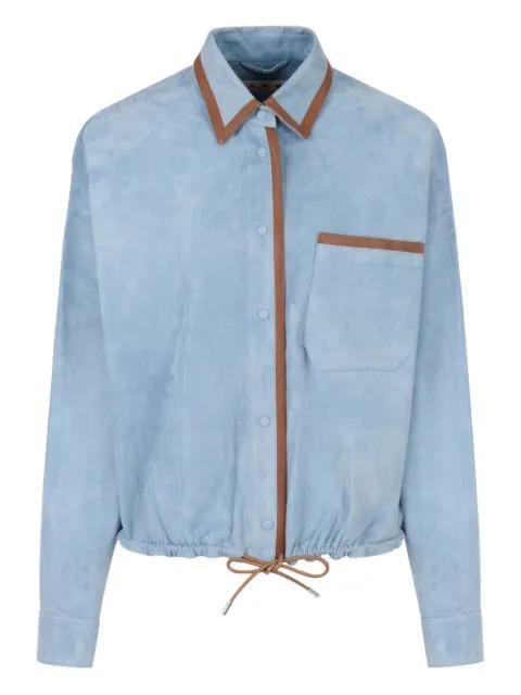 suede shirt with contrast trims by MARNI