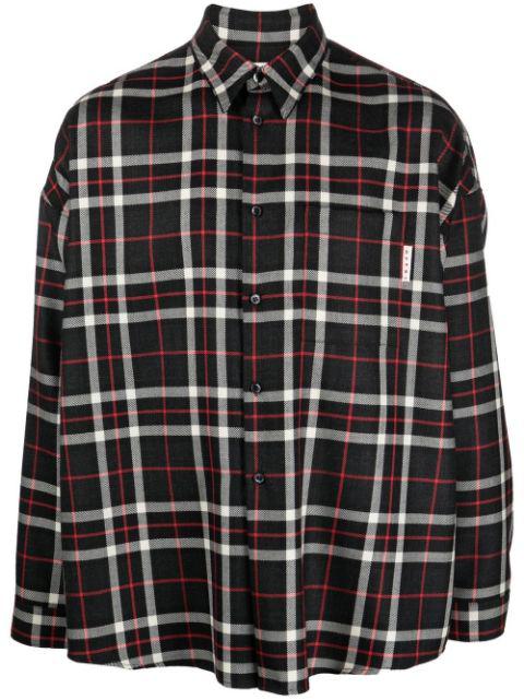 tartan button-down shirt by MARNI