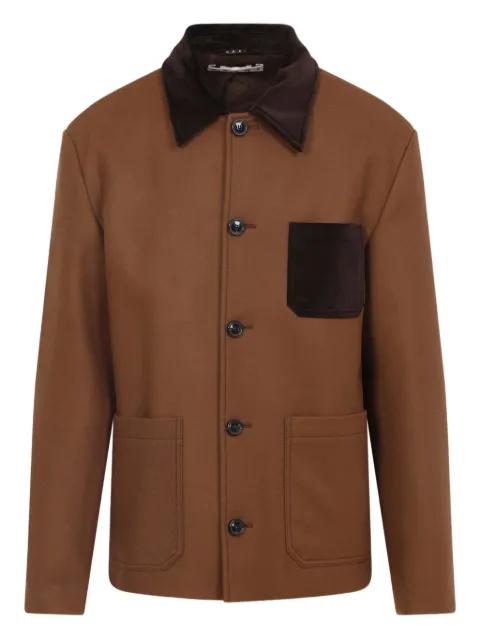 textured-collar pocket jacket by MARNI