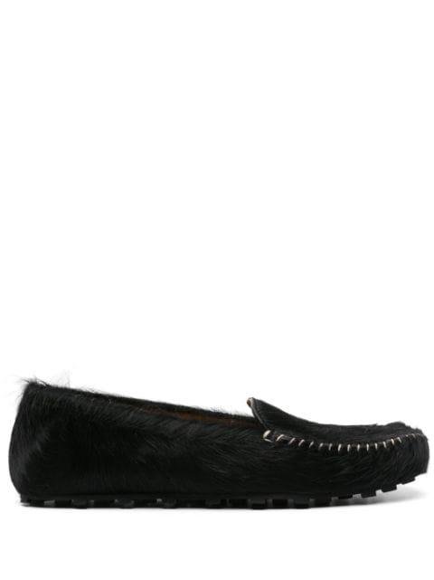 textured fleece loafers by MARNI