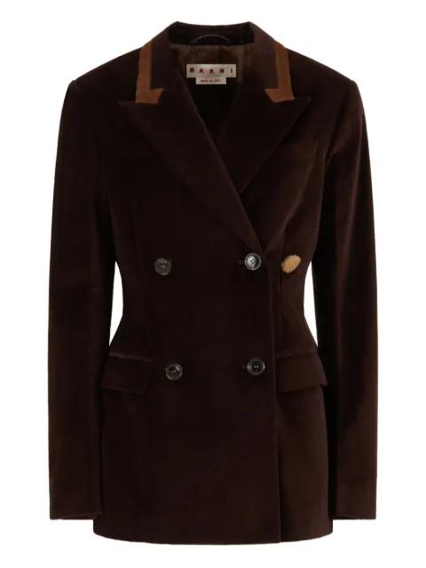 velvet calf-hair collar blazer by MARNI