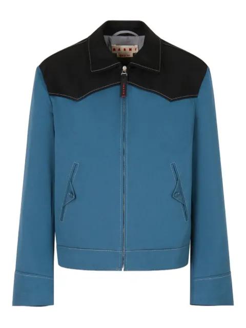 water-repellent gabardine jacket with contrast yokes by MARNI