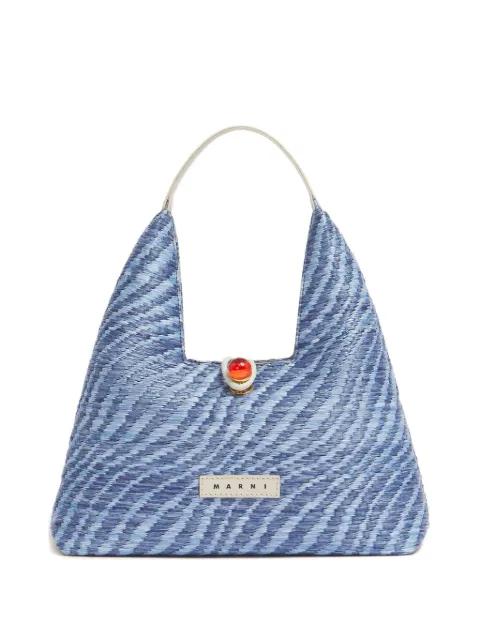 wavy-pattern cabochon-trapeze tote bag by MARNI