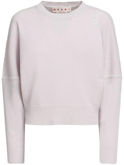 whipstitch-trim sweater by MARNI