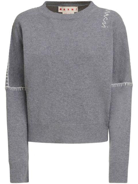 whipstitch-trim sweater by MARNI