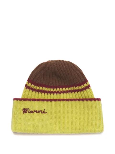 wool-cashmere fisherman's rib beanie by MARNI