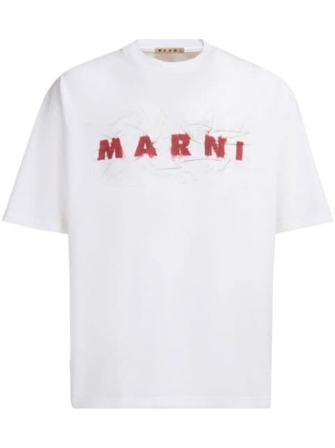 wrinkled-logo short-sleeve T-shirt by MARNI