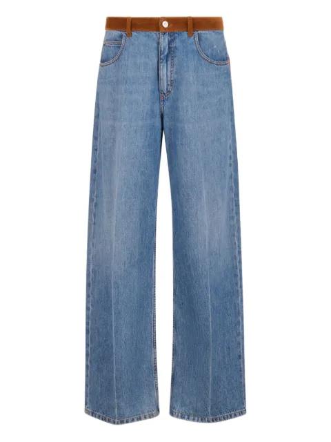 x Slawn & Soldiervelvet-trimmed jeans by MARNI