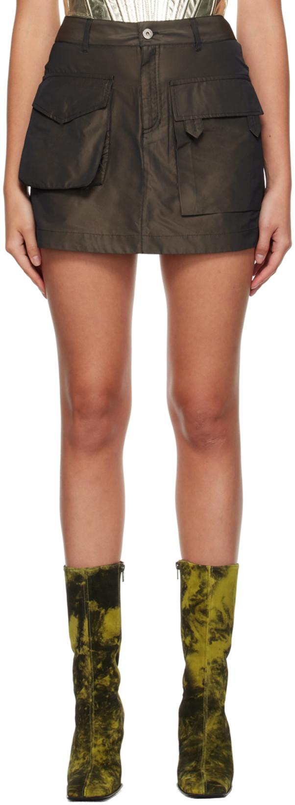 Brown Patch Pocket Miniskirt by MARQUES' ALMEIDA