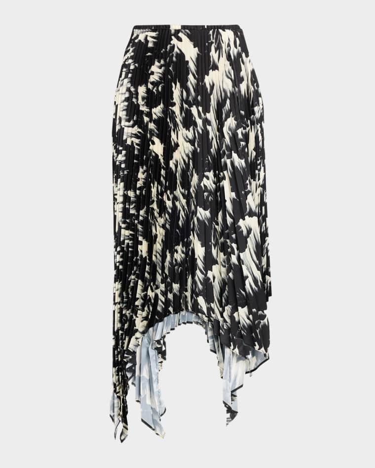 Floral Plisse Midi Skirt by MARQUES' ALMEIDA