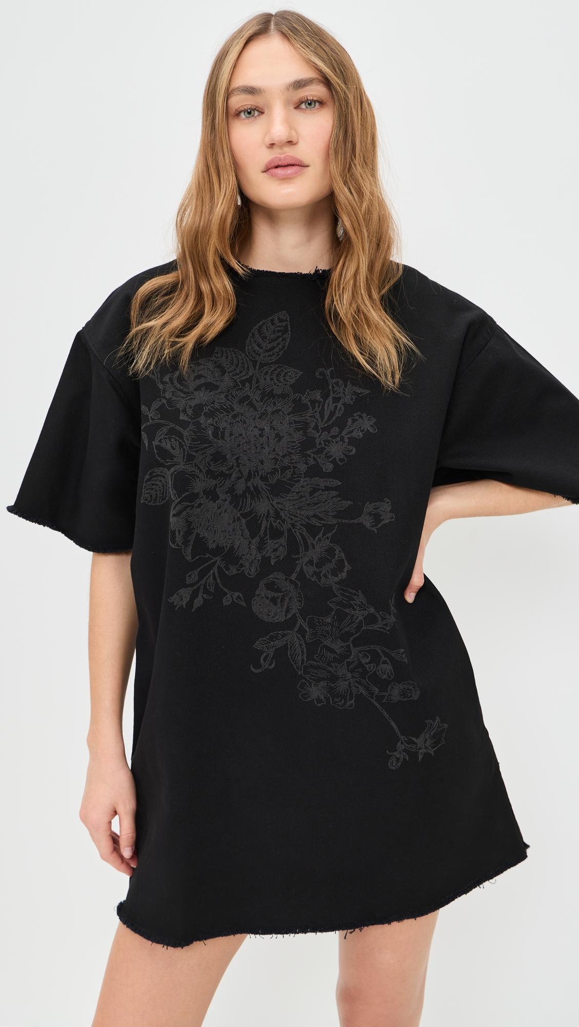 Flower Motif Drill T-Shirt Dress by MARQUES' ALMEIDA