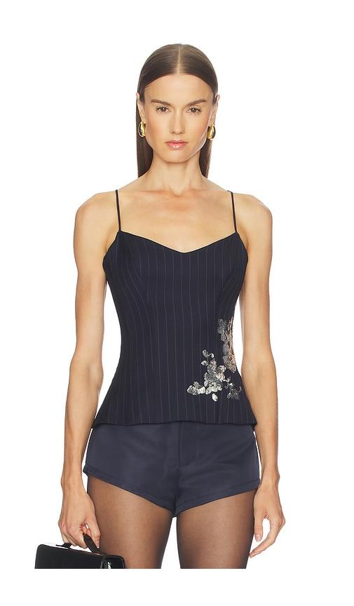 Marques ' Almeida Corset Top in Navy by MARQUES ' ALMEIDA