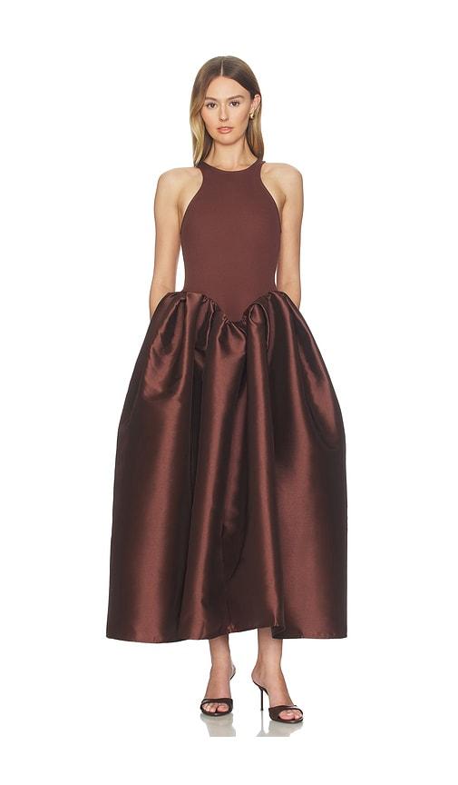 Marques ' Almeida Heavy Satin Princess Dress in Metallic Bronze by MARQUES ' ALMEIDA