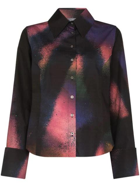 abstract print turn cuffs shirt by MARQUES' ALMEIDA