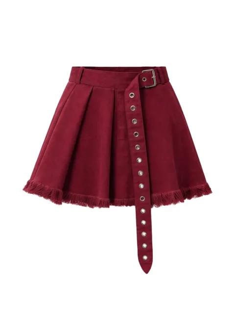 belt-detail fringed cotton mini skirt by MARQUES' ALMEIDA