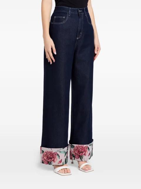 floral-cuff jeans by MARQUES' ALMEIDA