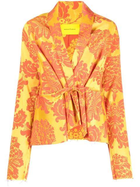 floral print tie-front jacket by MARQUES' ALMEIDA