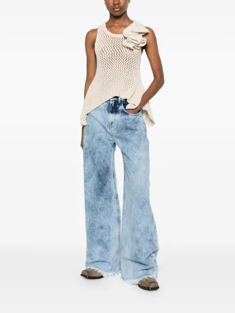 flower asymmetric knit top by MARQUES' ALMEIDA