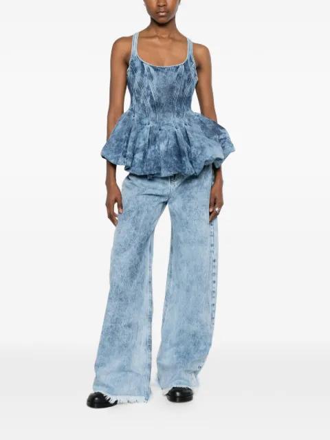 pleated acid wash top by MARQUES' ALMEIDA