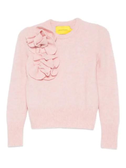 ruffled flower crew-neck sweater by MARQUES' ALMEIDA