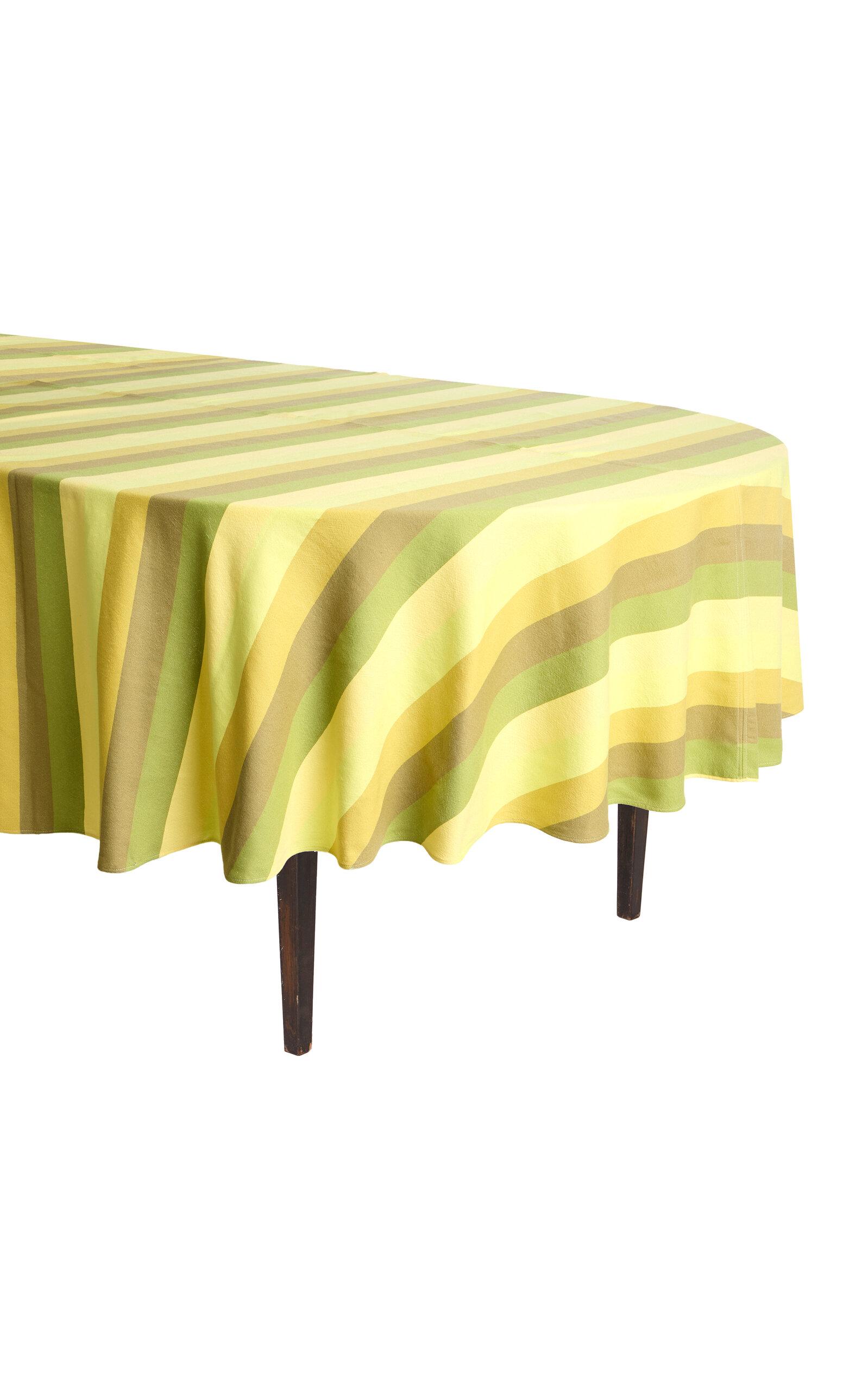 Marrakshi Life - Exclusive La Isla Circular Cotton Tablecloth - Stripe - Moda Operandi by MARRAKSHI LIFE