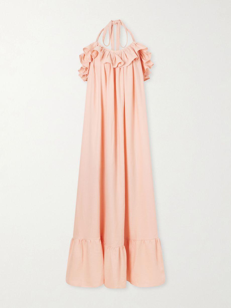 Ruffled striped cotton maxi dress by MARRAKSHI LIFE