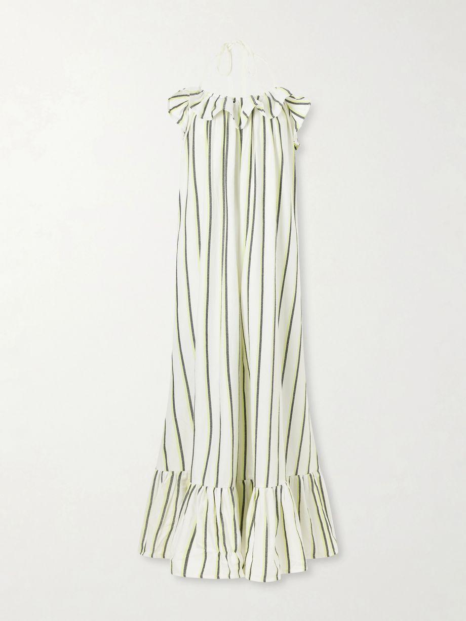 Ruffled striped cotton maxi dress by MARRAKSHI LIFE