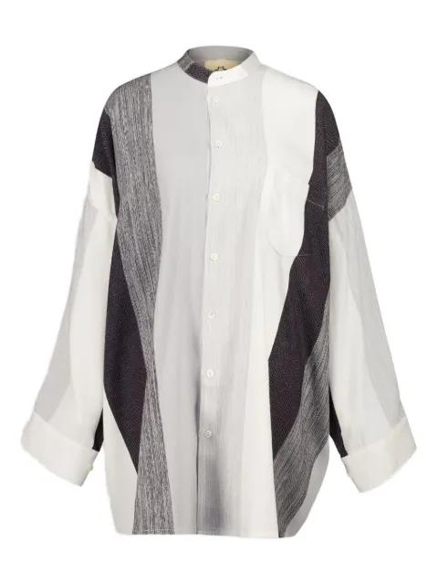 stripe panelled shirt by MARRAKSHI LIFE
