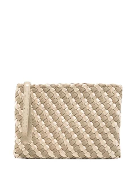 woven-design clutch bag by MARREA