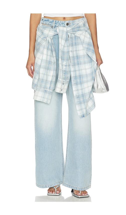MARRKNULL Lace-Up Denim Jean in Blue by MARRKNULL