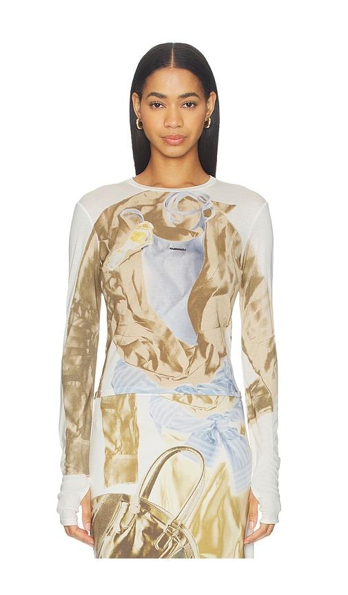 MARRKNULL Printed Top in Cream by MARRKNULL