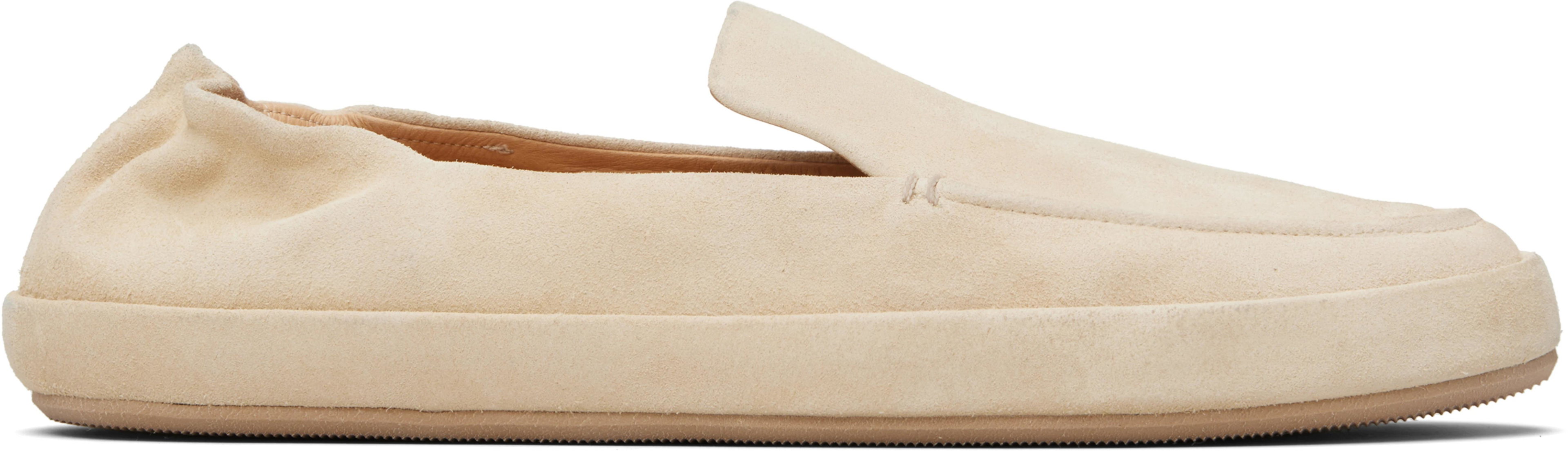 Beige Scatopelle Suede Loafers by MARSELL