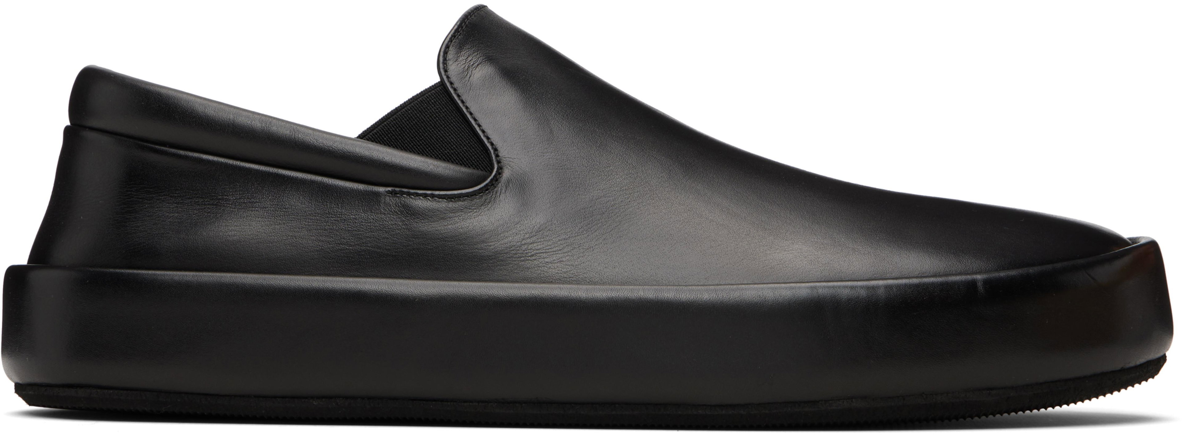 Black Cassapelle Leather Slip-on Sneakers by MARSELL