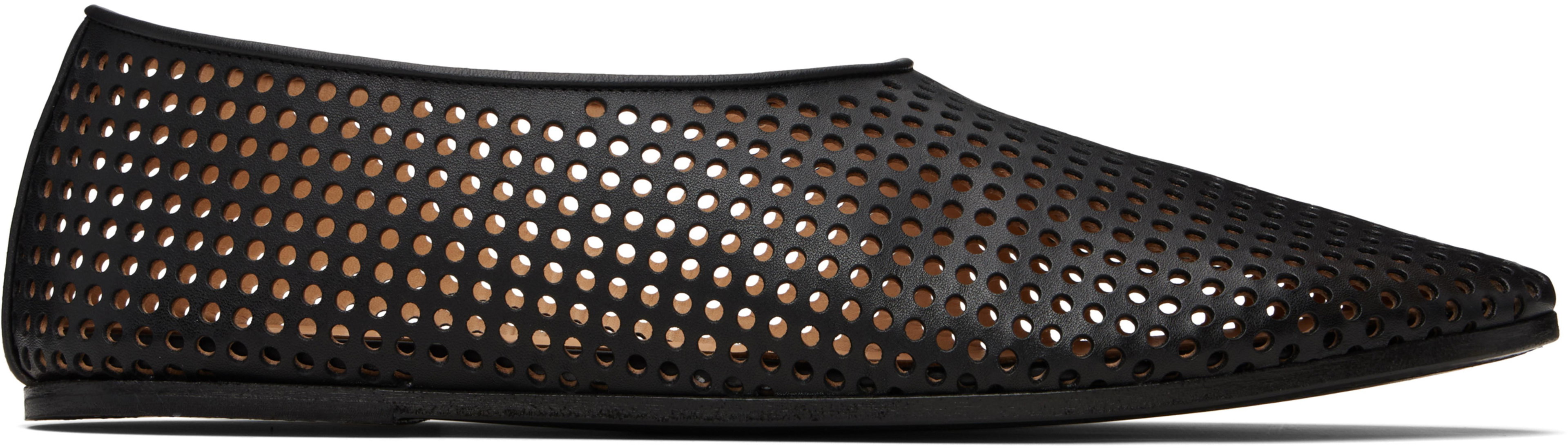 Black Coltellaccio Forata Ballerina Loafers by MARSELL