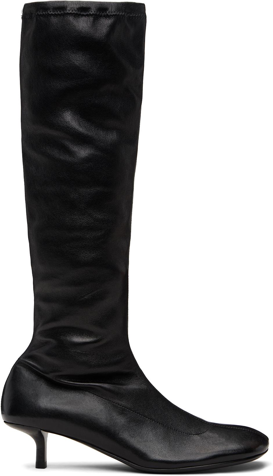 Black Cotama Tall Boots by MARSELL