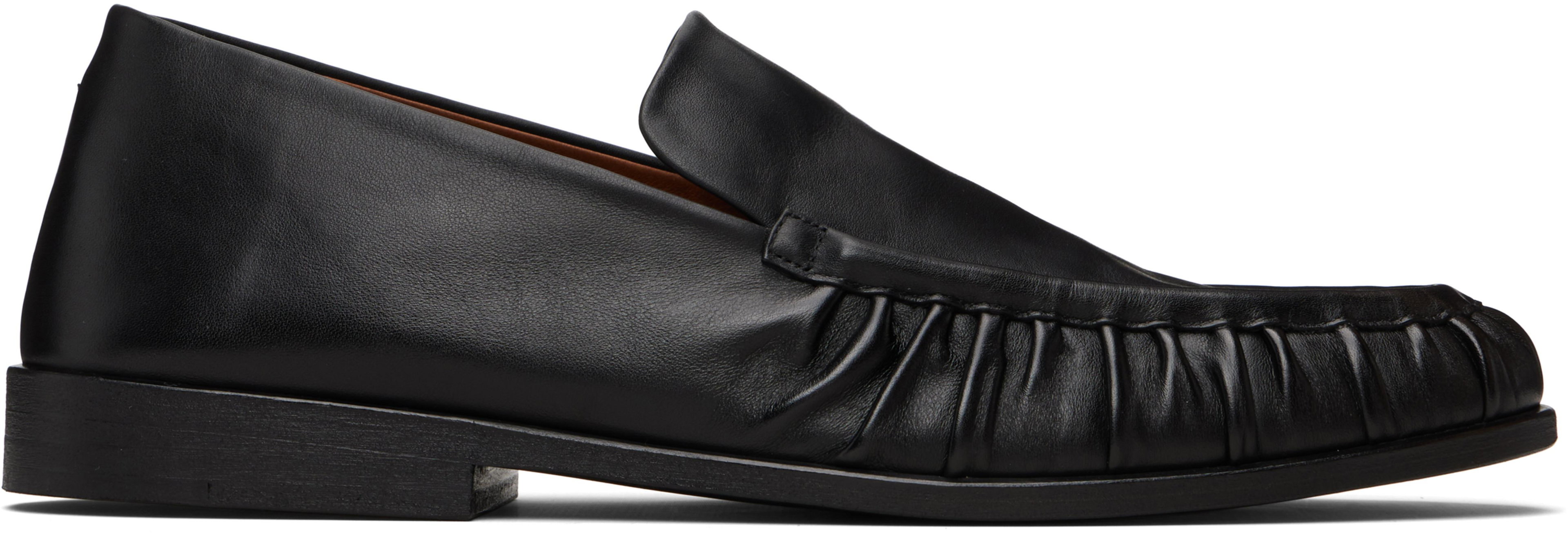 Black Mocassino Leather Loafers by MARSELL