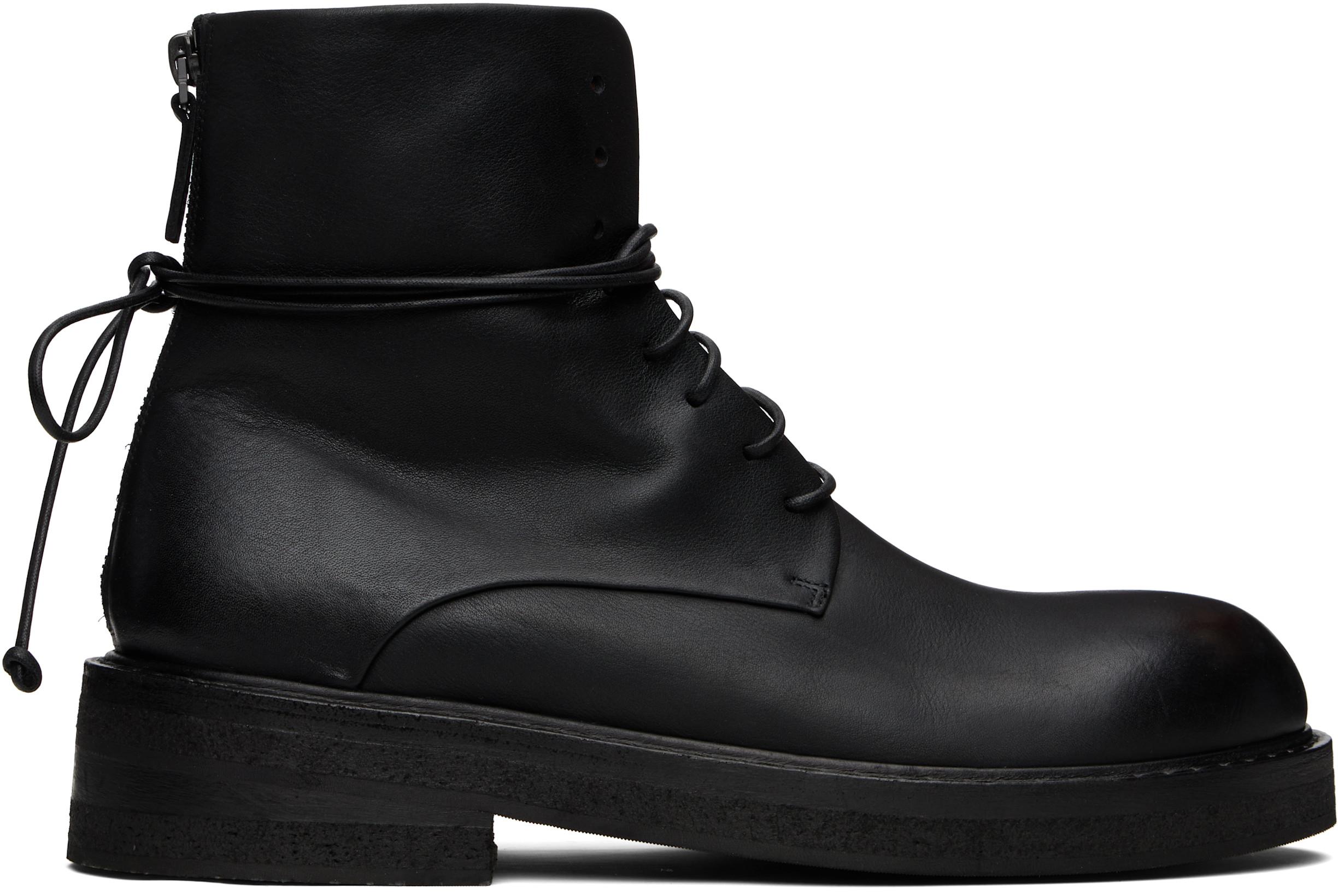 Black Parrucca Combat Boots by MARSELL